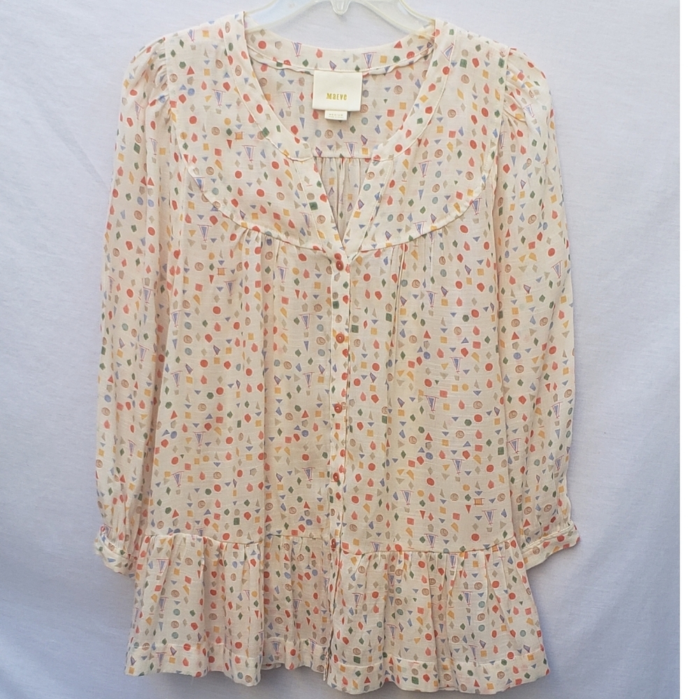 Maeve Printed Long Sleeve Blouse